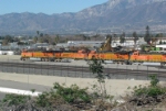 A string of BNSF engines sitting